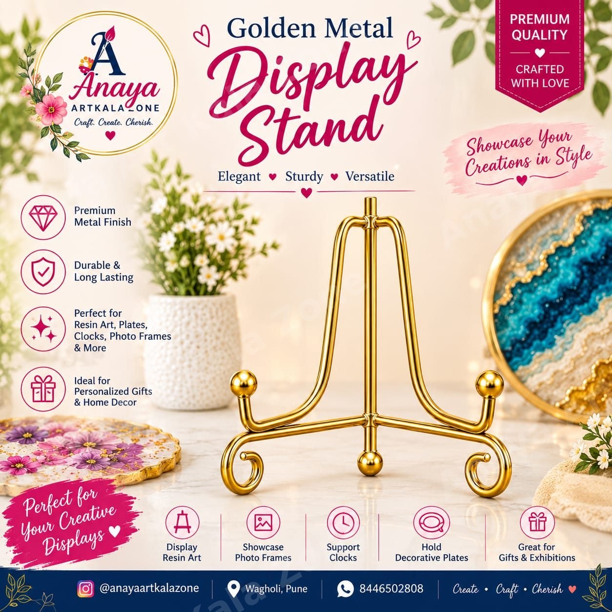 Golden Metal Display Stand