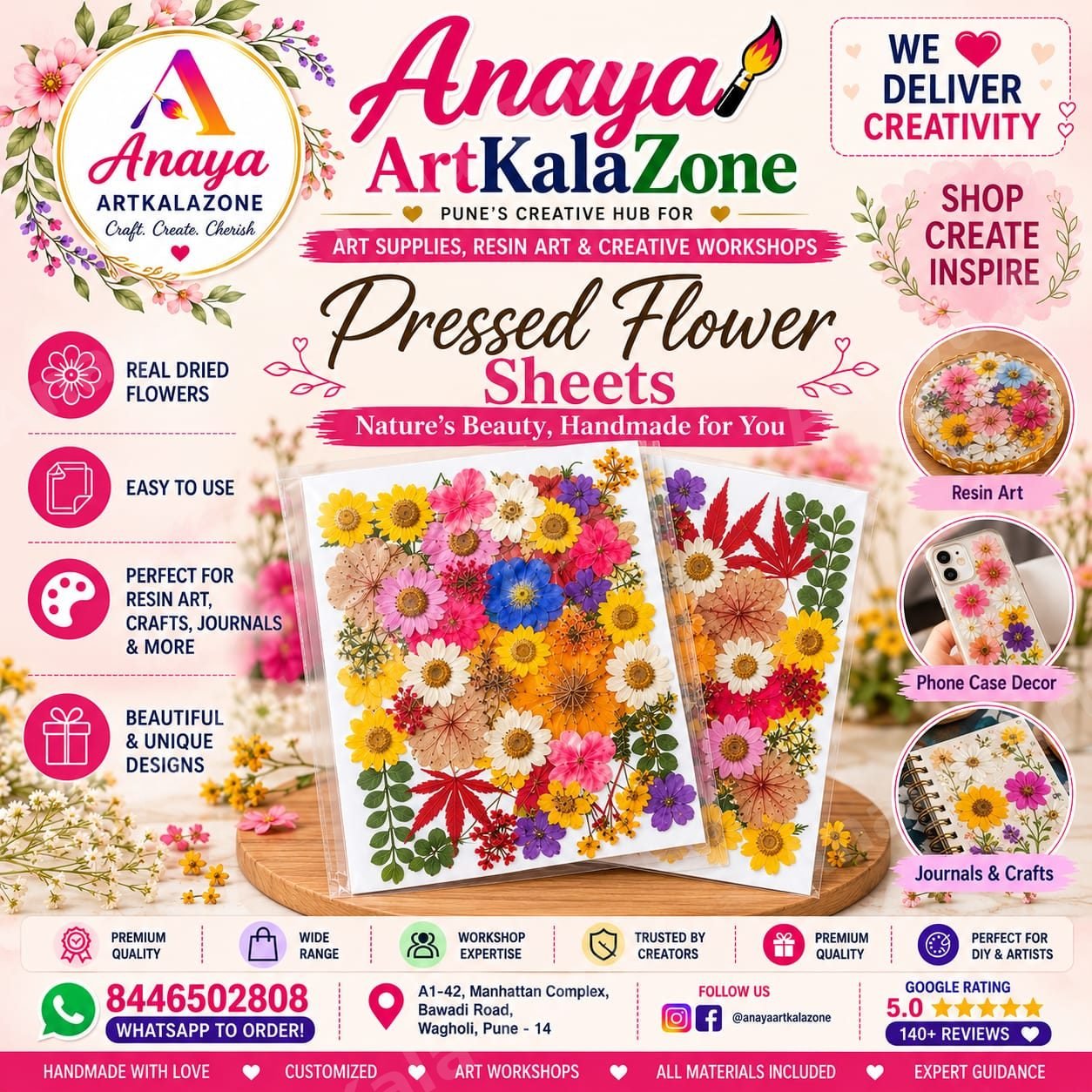 Pressed Flower Sheets – Real Dried Flowers