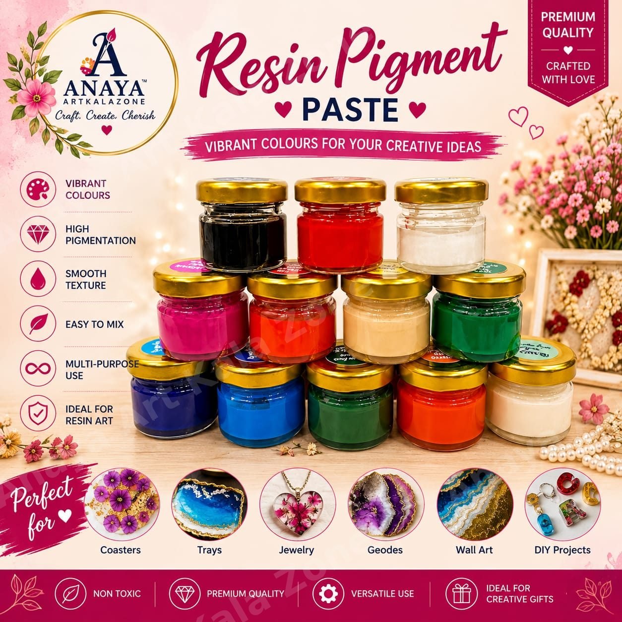 Resin Pigment Paste – Set of 12 Colours